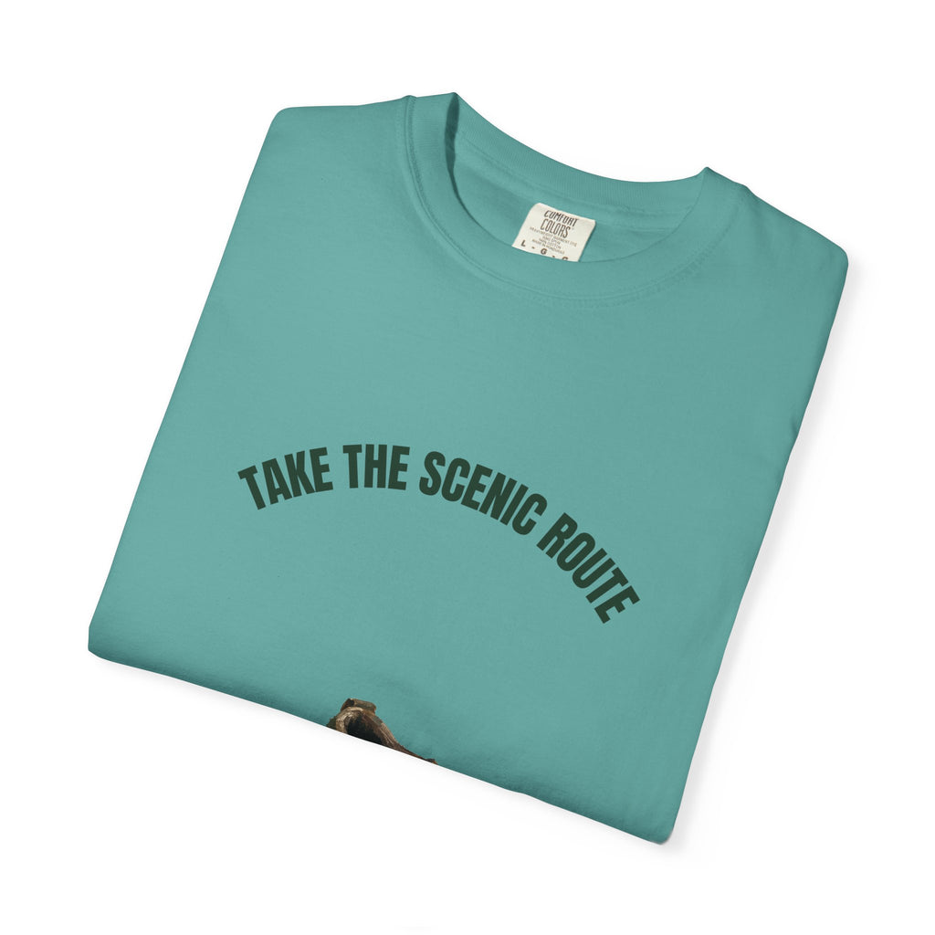 Take the Scenic Route Shirt, Hiking Trail Tee, Outdoor Adventure Nature Gift, Painterly Mountain Sweatshirt