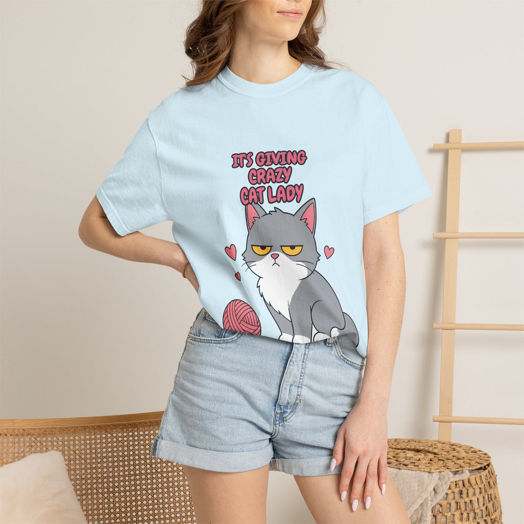 It's Giving Crazy Cat Lady Shirt, Grey Cat Mom Tee, Cat Lover Gift, Funny Cat Owner Sweatshirt