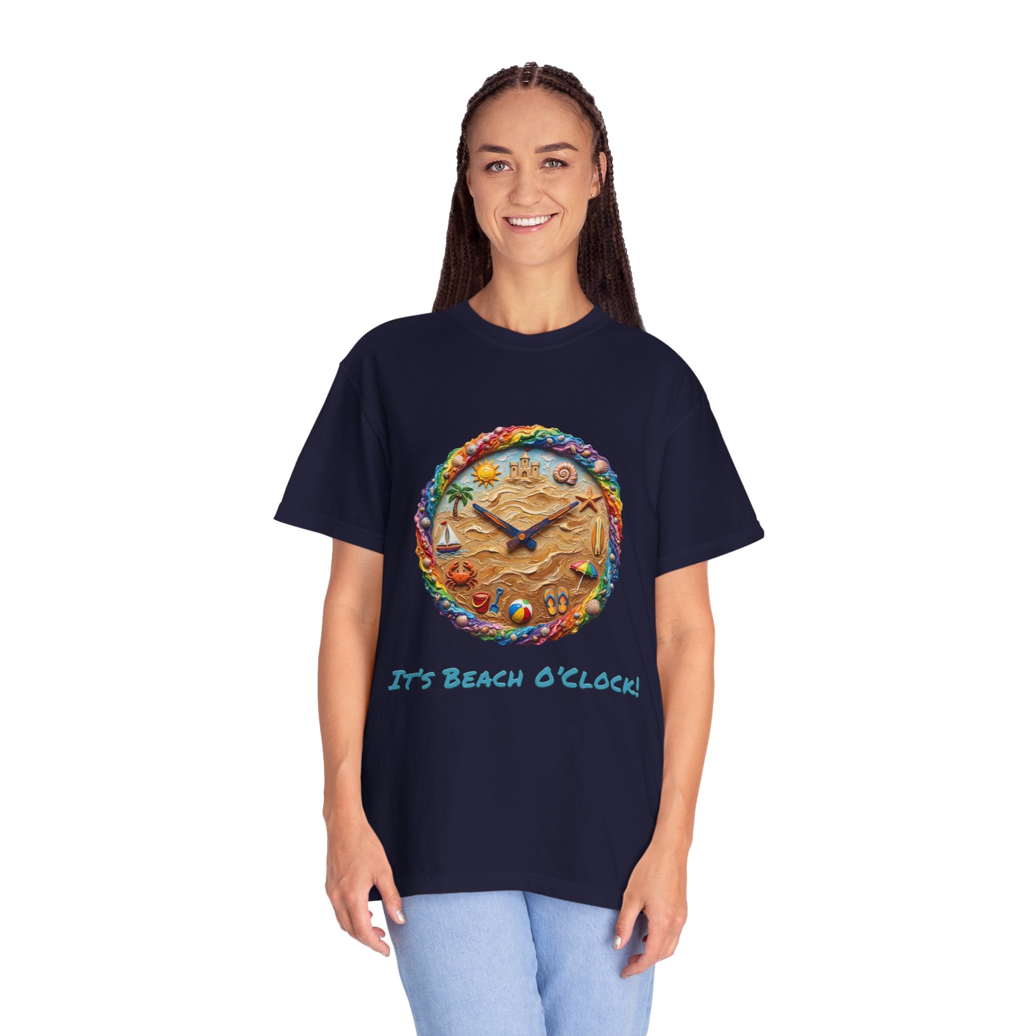 Beach Clock T-Shirt — Dreamy Coastal Art Tee