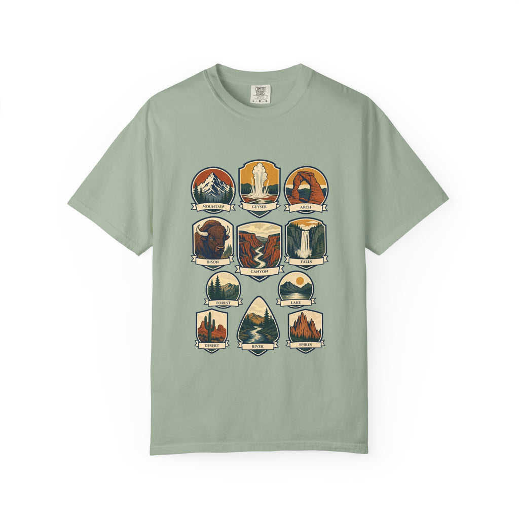 National Parks Shirt, 63 National Parks Badge Tee, Hiking Camping Gift, Retro Adventure Sweatshirt, Outdoor Nature Lover