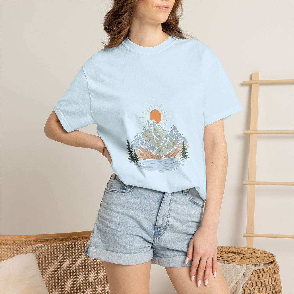 Minimalist Mountain Shirt, Wander Line Art Tee, Nature Hiking Adventure Gift, Modern Outdoor Sweatshirt
