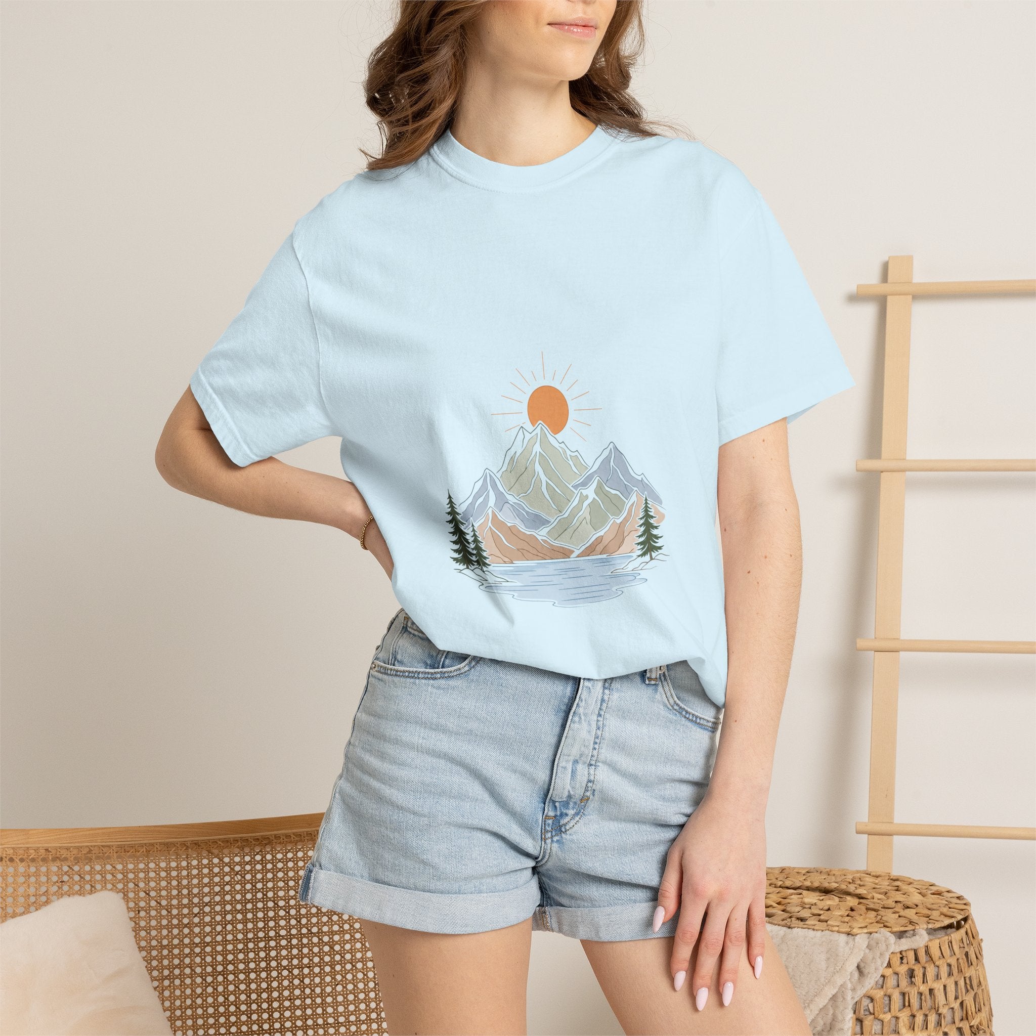Minimalist Mountain Shirt, Wander Line Art Tee, Nature Hiking Adventure Gift, Modern Outdoor Sweatshirt