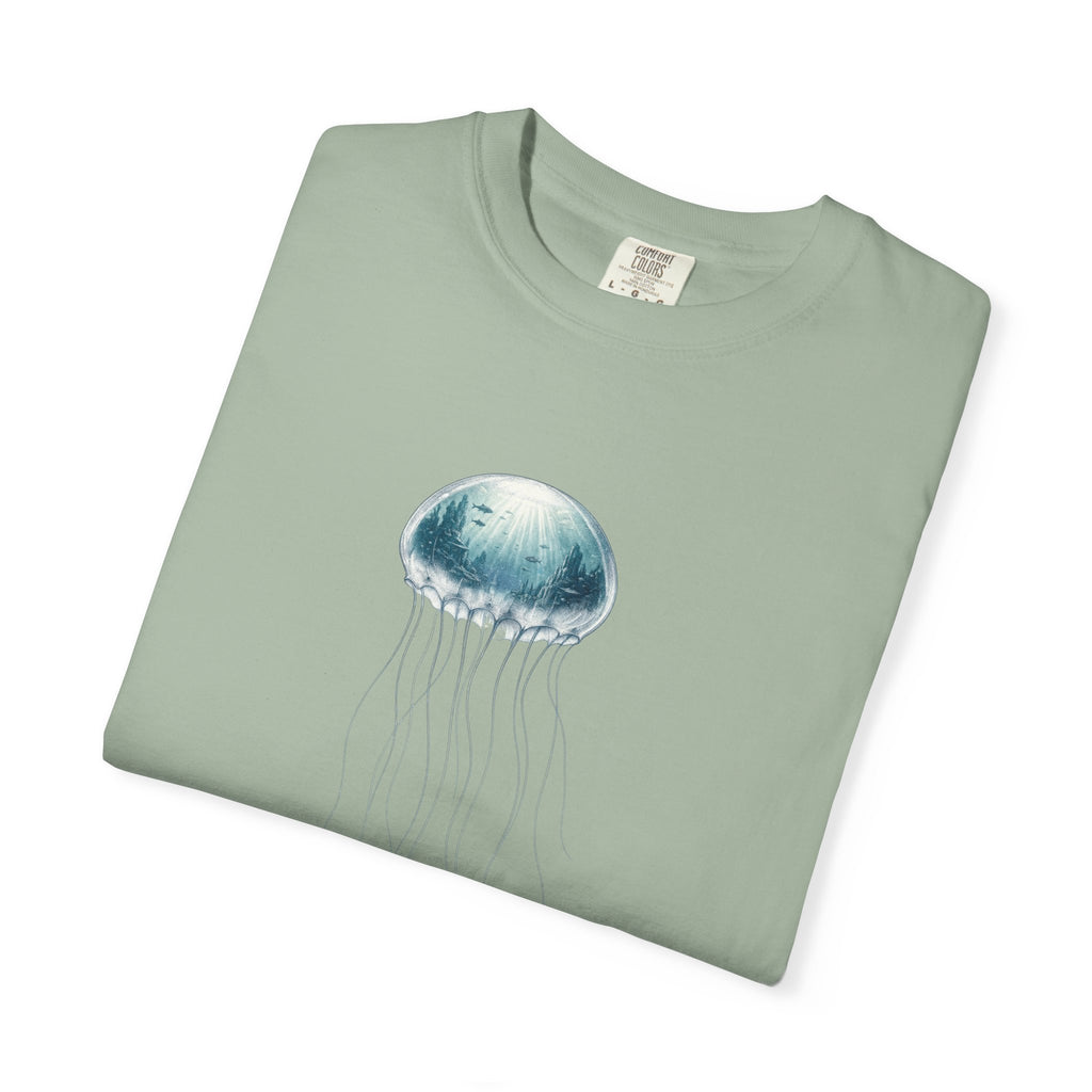 Into the Drift I Flow Shirt, Jellyfish Double Exposure Tee, Ocean Diver Sea Life Gift, Nautical Marine Sweatshirt
