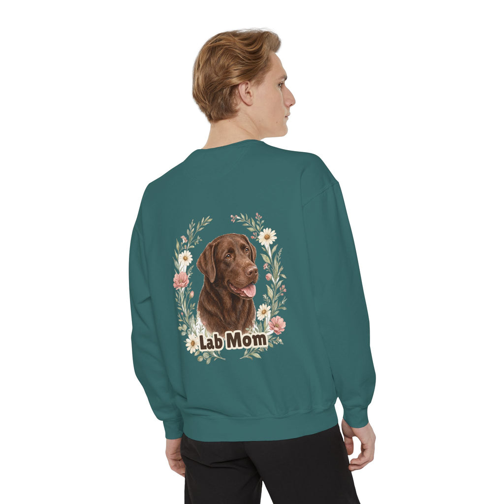 Chocolate Lab Mom Shirt, Labrador Mom Tee, Dog Mom Gift, Wildflower Dog Lover Sweatshirt, Cute Dog Owner Gift