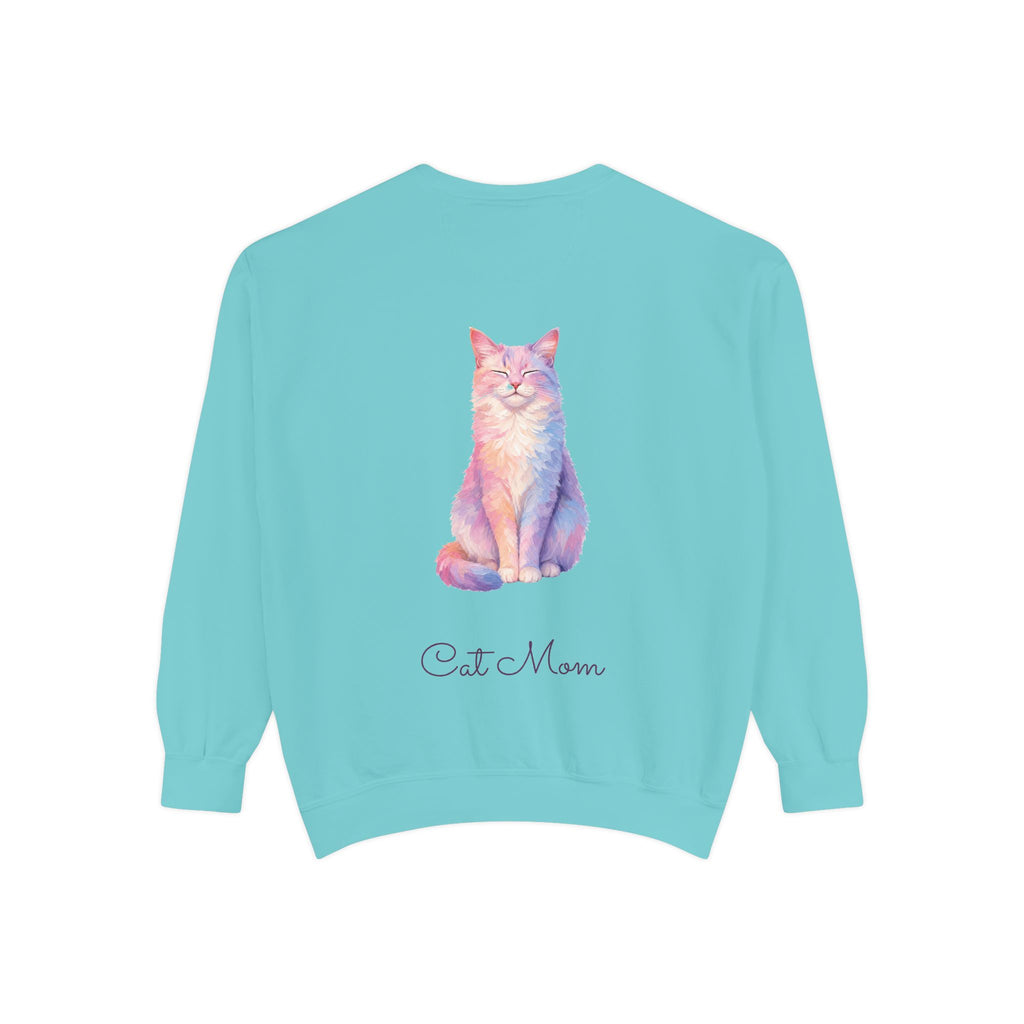 Cat Mom Shirt, Pastel Painterly Cat Tee, Cute Cat Lover Gift, Cat Owner Sweatshirt for Her