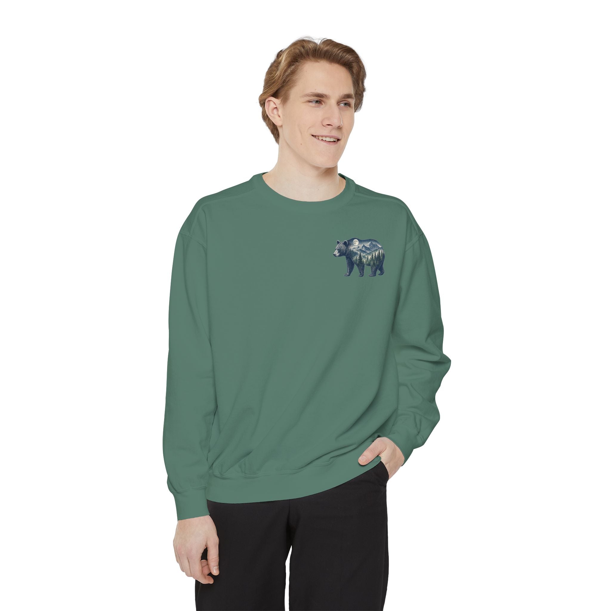 Northern Forest Field Guide Shirt, Black Bear Double Exposure Tee, Woodland Wildlife Camping Gift, Nature Lover Sweatshirt