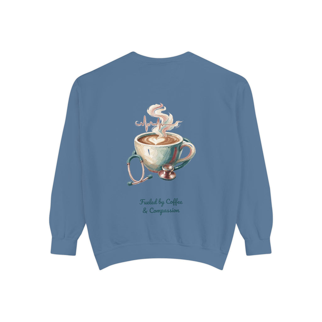 Nurse Shirt, Fueled by Coffee and Compassion Tee, Nurse Week RN Gift, Painterly Nurse Coffee Sweatshirt