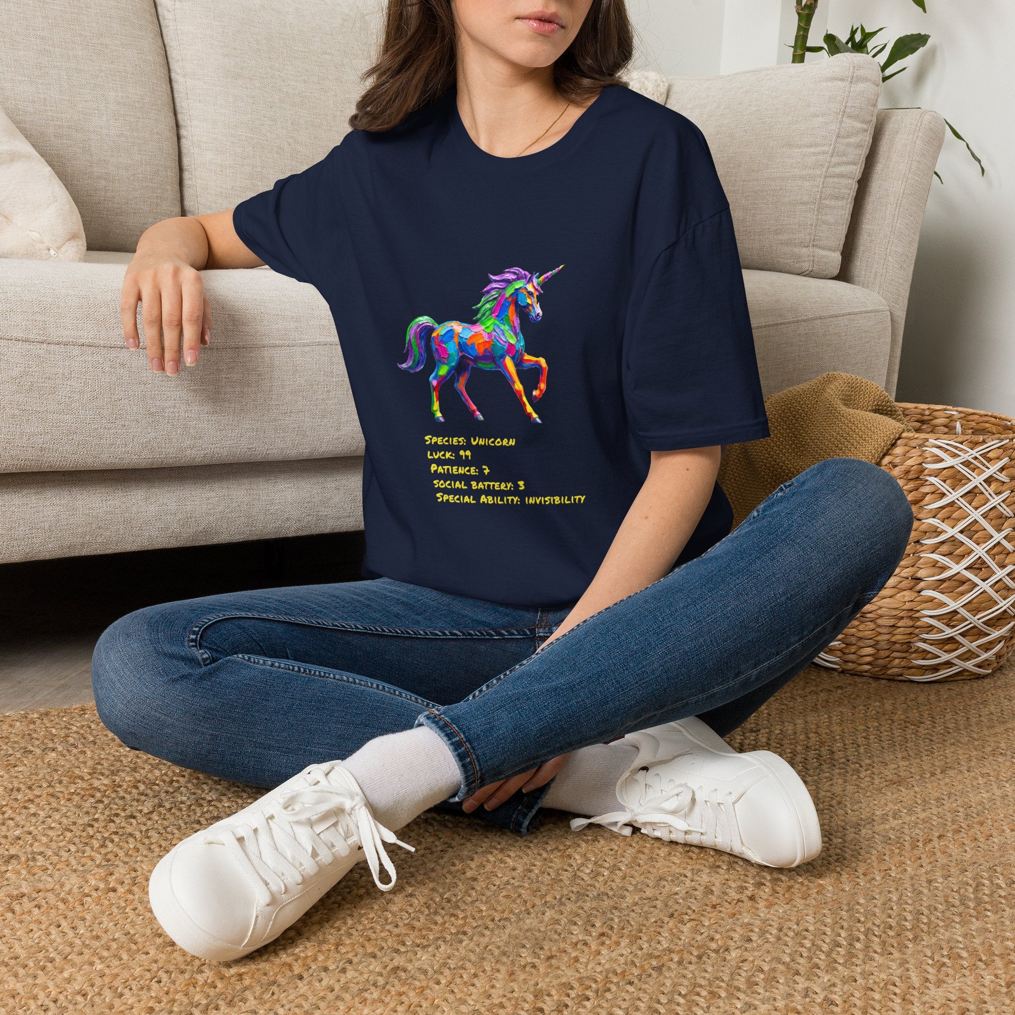 Unicorn Stat Card Shirt — Special Ability: Invisibility, RPG Tee