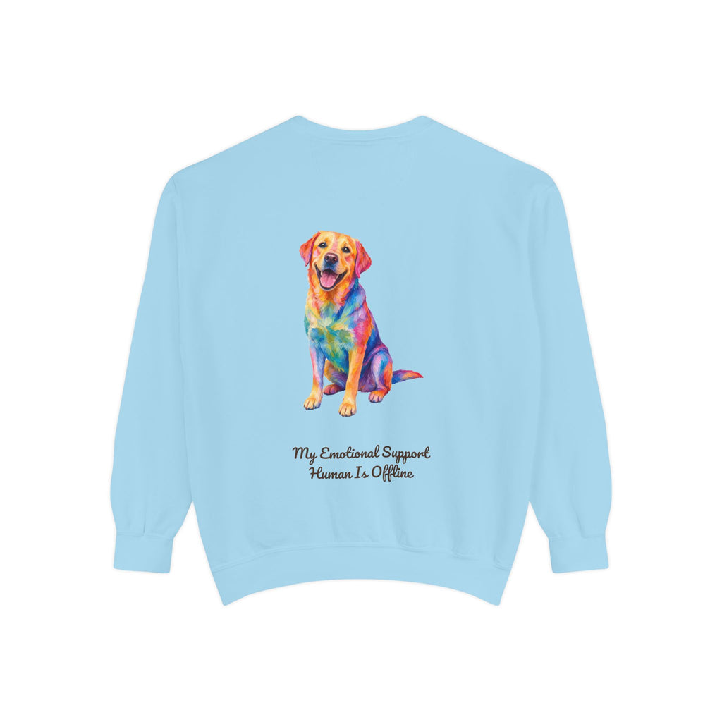 Labrador Shirt, My Emotional Support Human Is Offline Tee, Funny Lab Dog Mom Gift, Painterly Dog Lover Sweatshirt