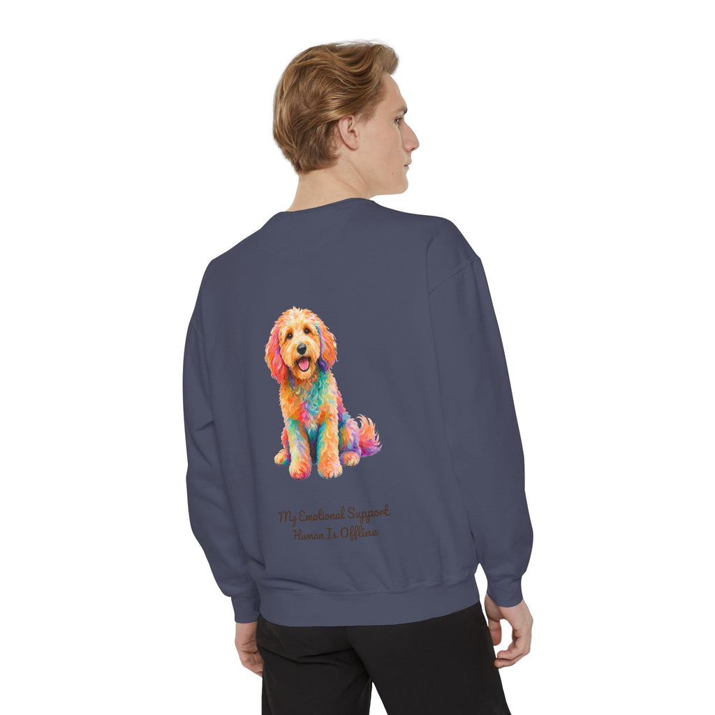Goldendoodle Shirt, My Emotional Support Human Is Offline Tee, Funny Doodle Dog Mom Gift, Painterly Dog Lover Sweatshirt