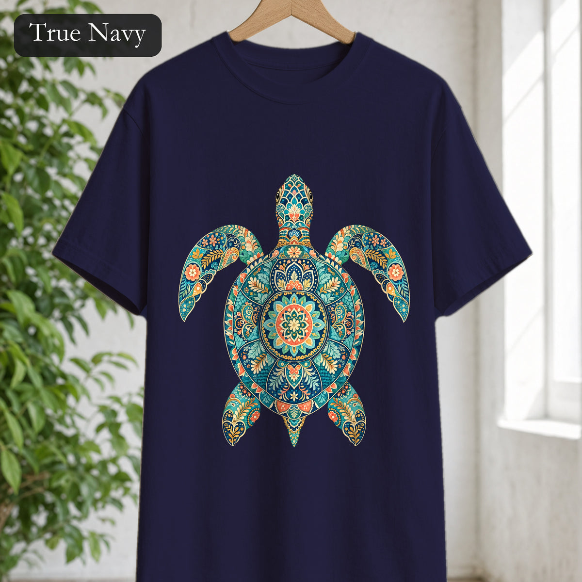 Boho Sea Turtle Shirt, Folk Art Turtle Tee, Japanese Pattern Ocean Lover Gift, Vintage Floral Turtle Sweatshirt