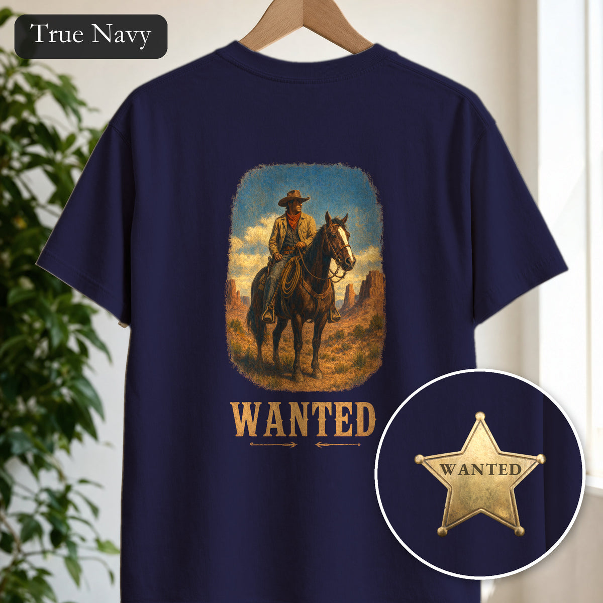 Wanted Cowboy Shirt, Vintage Western Wanted Poster Tee, Desert Outlaw Tee, Sheriff Star Cowboy Gift