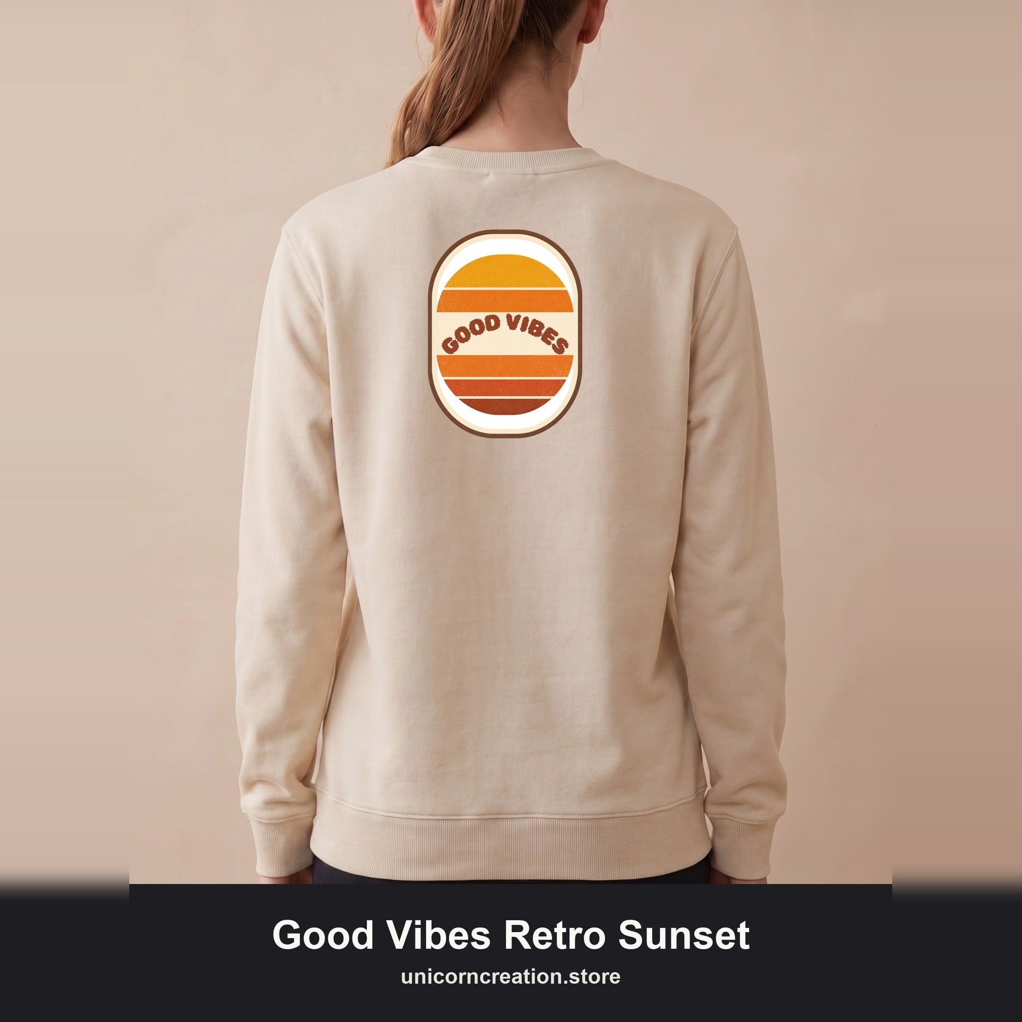 Good Vibes Retro Sunset Shirt, 70s Aesthetic Tee, Vintage Sunset Stripes Gift, Groovy Summer Sweatshirt