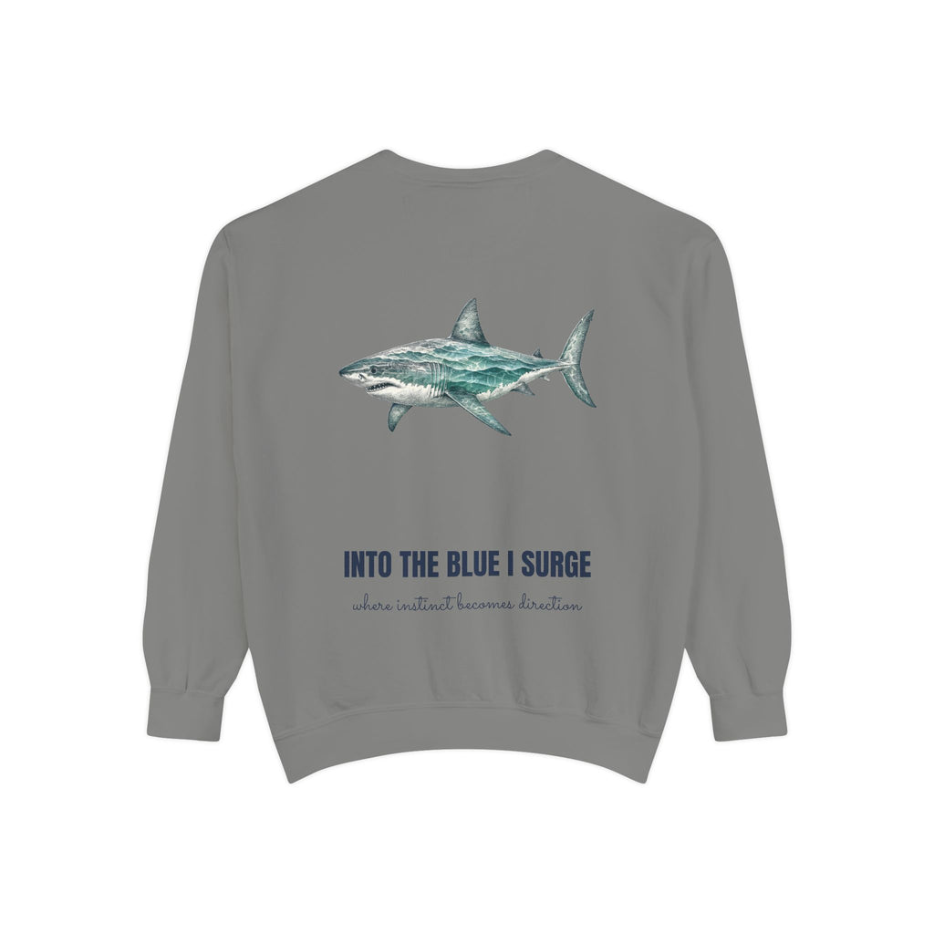 Into the Blue I Surge Shirt, Great White Shark Double Exposure Tee, Ocean Diver Sea Life Gift, Nautical Sweatshirt