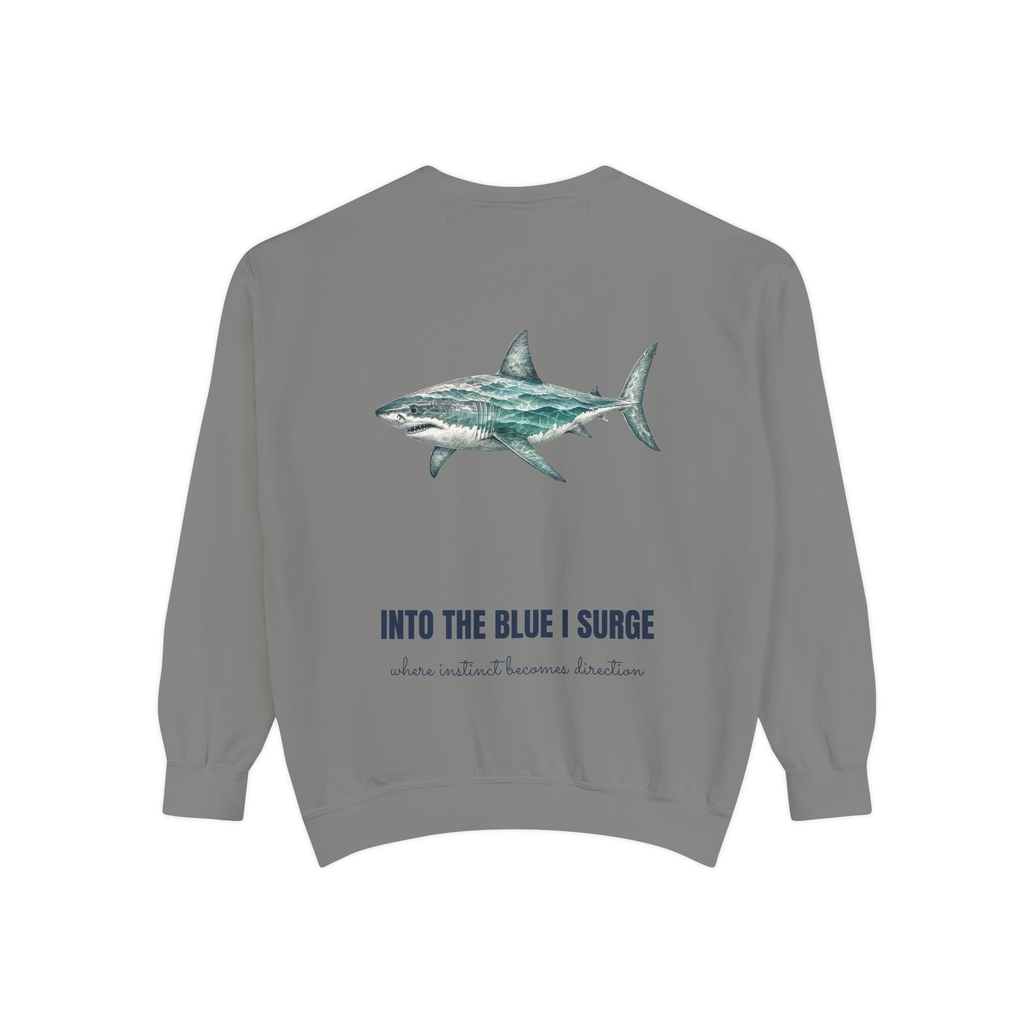 Into the Blue I Surge Shirt, Great White Shark Double Exposure Tee, Ocean Diver Sea Life Gift, Nautical Sweatshirt