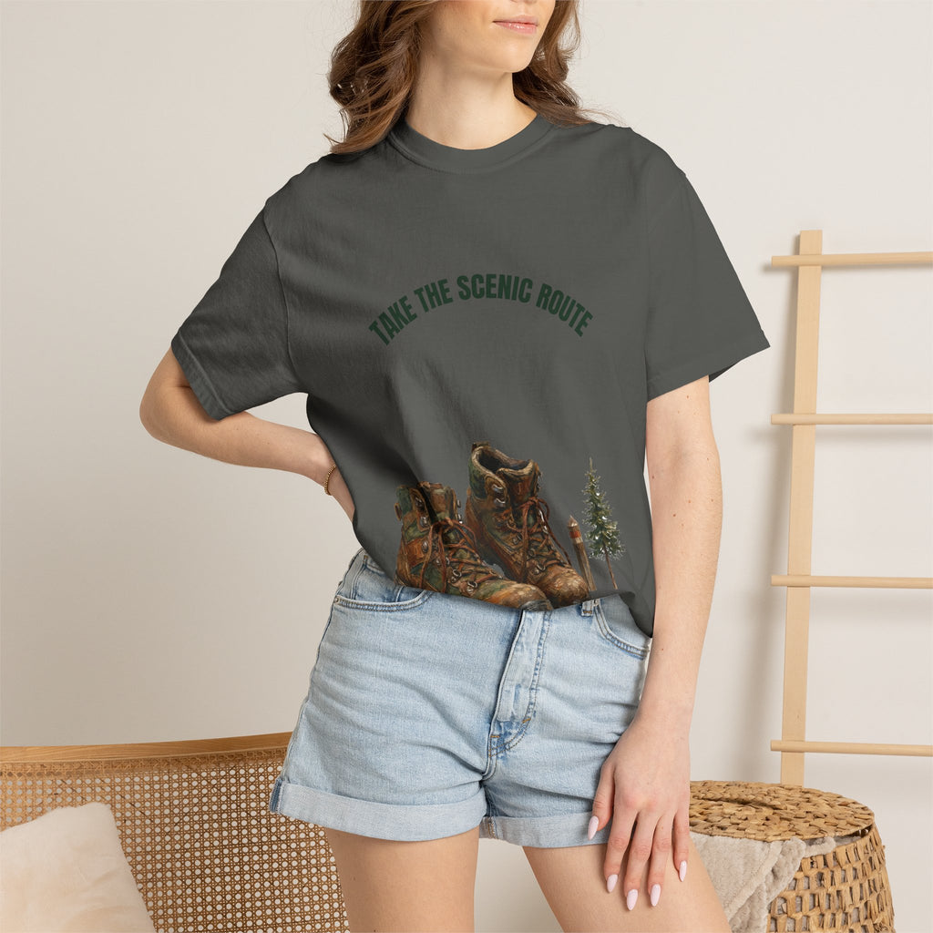 Take the Scenic Route Shirt, Hiking Trail Tee, Outdoor Adventure Nature Gift, Painterly Mountain Sweatshirt
