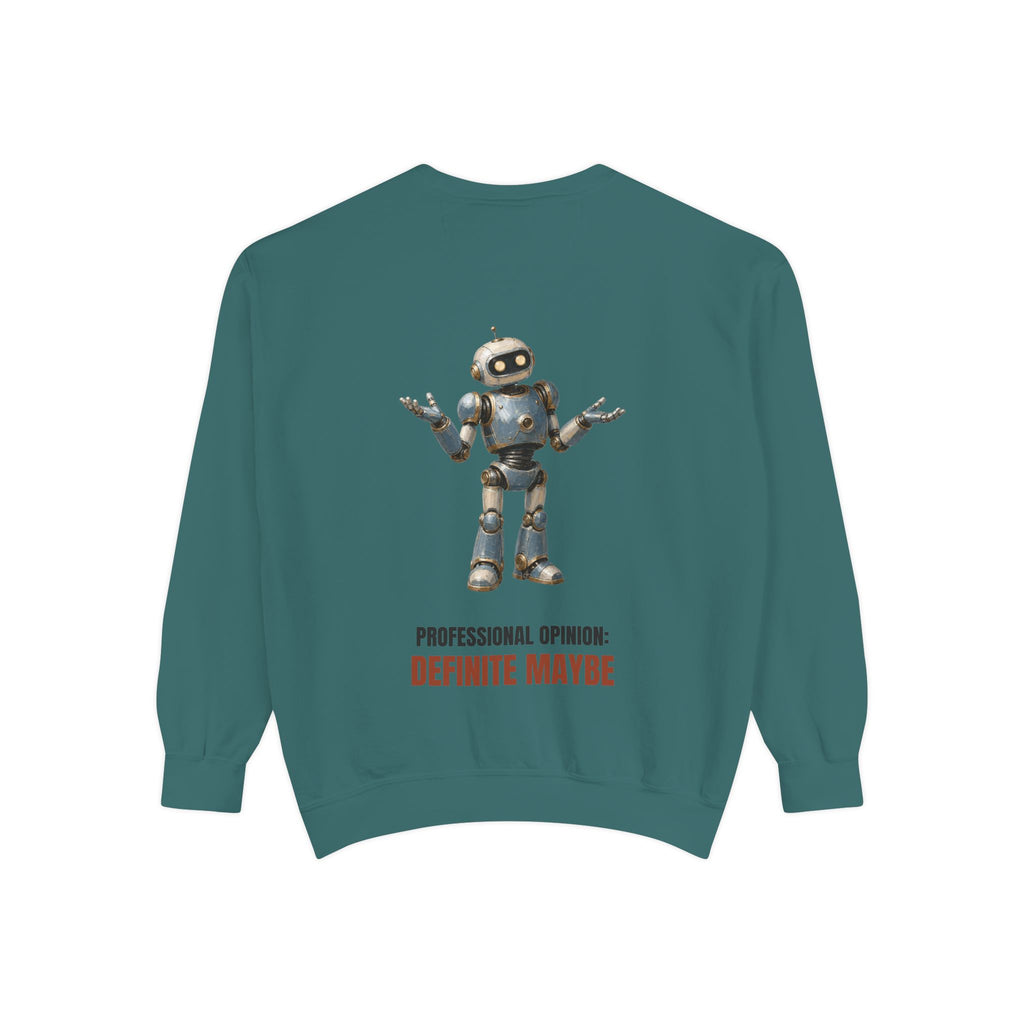 Professional Opinion Definite Maybe Shirt, Funny Robot Tech Tee, Engineer Programmer Gift, Sarcastic AI Sweatshirt