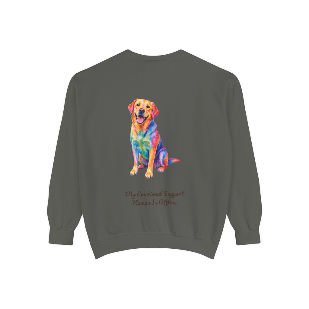 Labrador Shirt, My Emotional Support Human Is Offline Tee, Funny Lab Dog Mom Gift, Painterly Dog Lover Sweatshirt