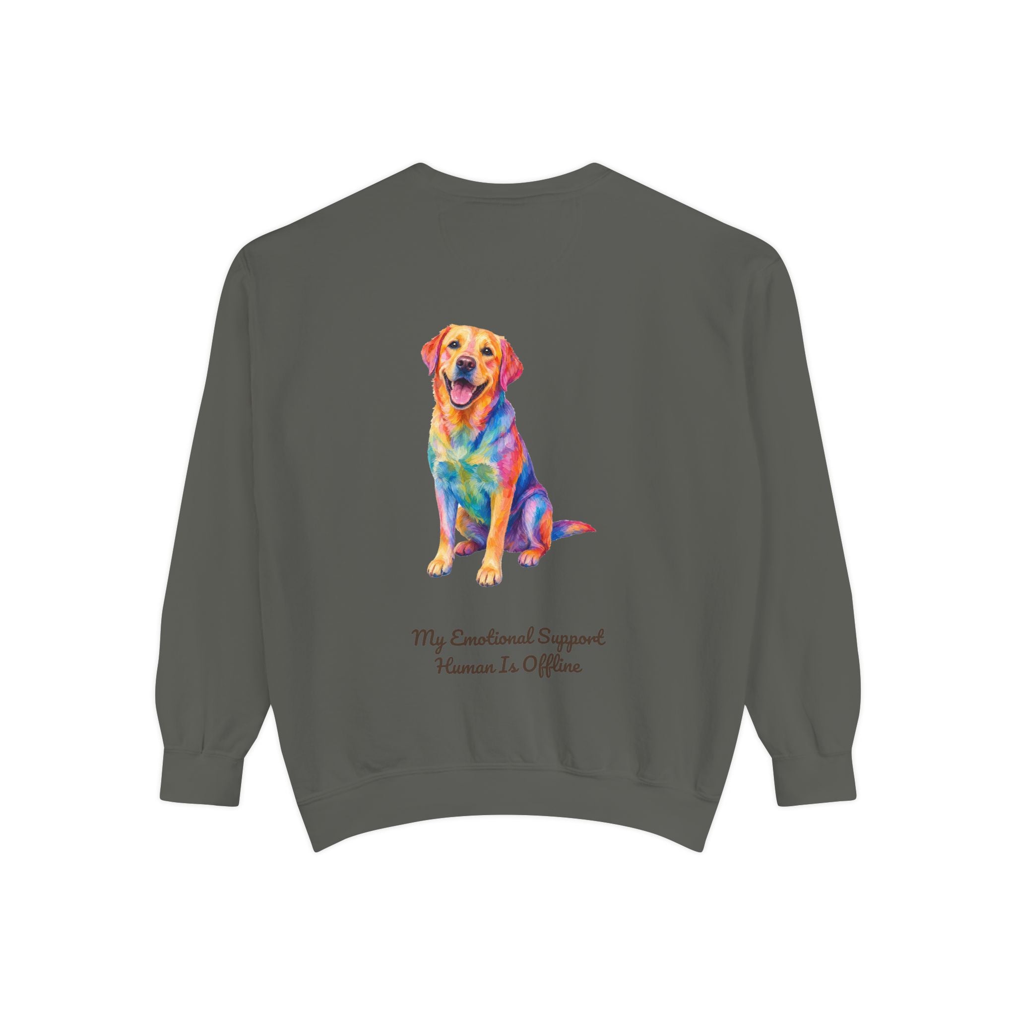 Labrador Shirt, My Emotional Support Human Is Offline Tee, Funny Lab Dog Mom Gift, Painterly Dog Lover Sweatshirt