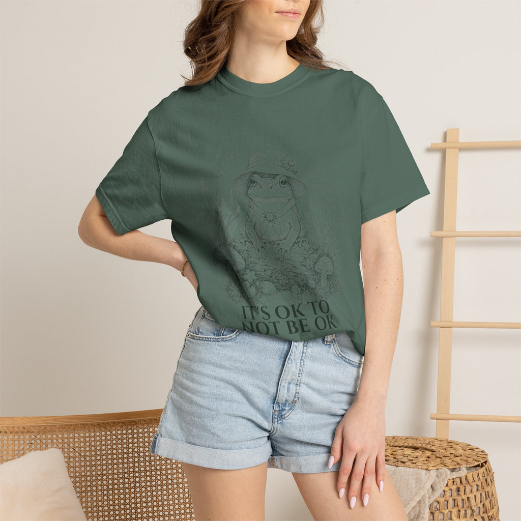 It's OK To Not Be OK Shirt, Cute Frog Mental Health Tee, Awareness Gift, Kawaii Frog Sweatshirt