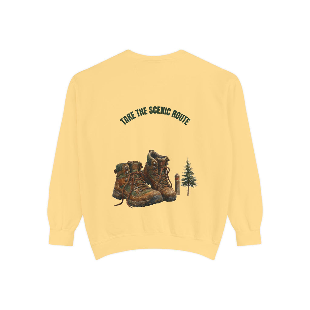 Take the Scenic Route Shirt, Hiking Trail Tee, Outdoor Adventure Nature Gift, Painterly Mountain Sweatshirt