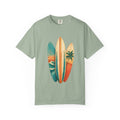 Vintage Surfboard Quarter Zip, Painterly Surf Art Pullover, Beach Coastal Surfer Gift, Summer Ocean Sweatshirt