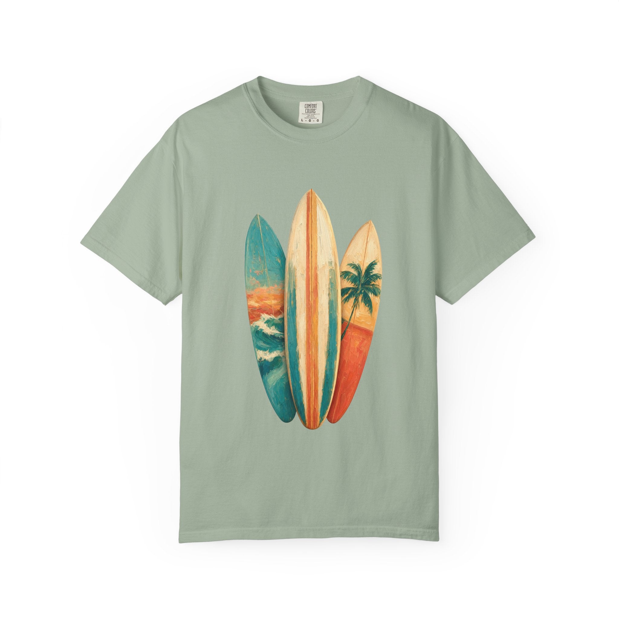 Vintage Surfboard Quarter Zip, Painterly Surf Art Pullover, Beach Coastal Surfer Gift, Summer Ocean Sweatshirt