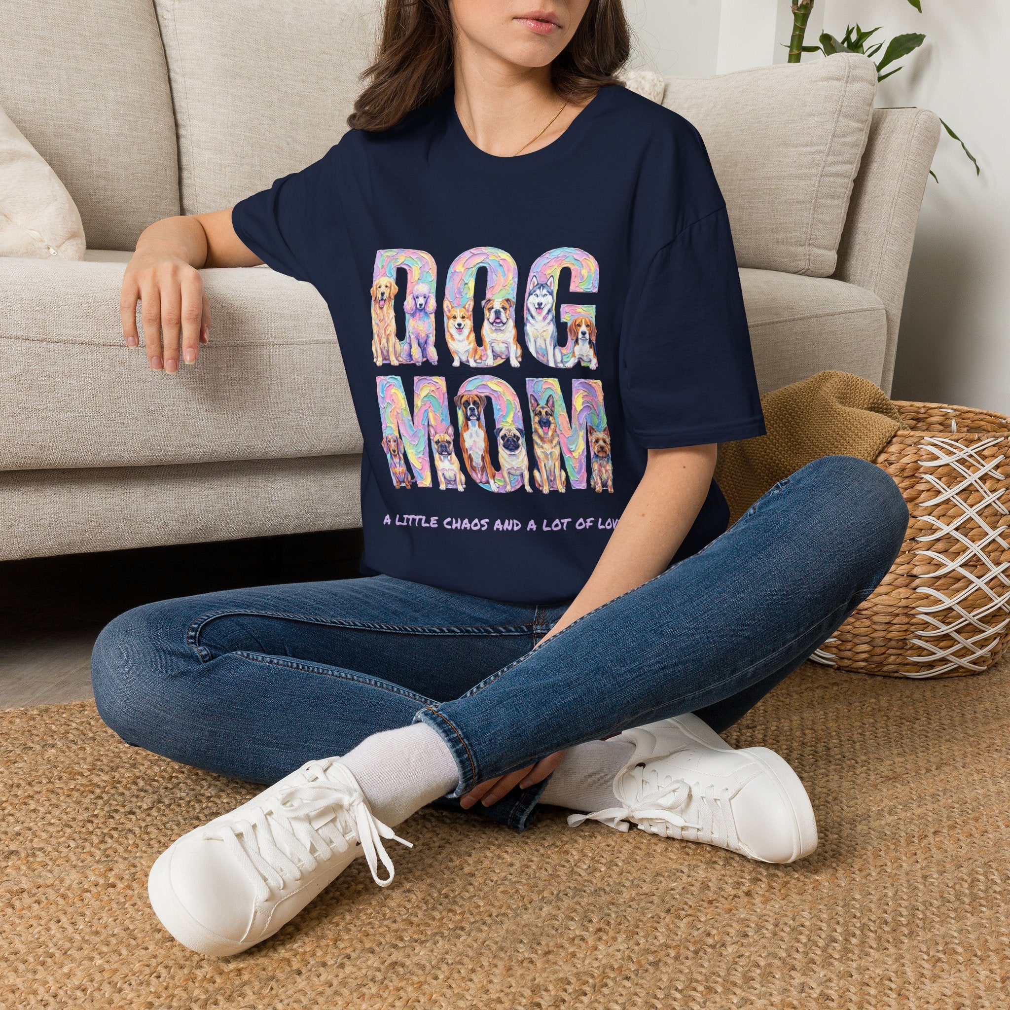 Dog Mom T-Shirt — Pastel Dog Lover Tee, Gift for Dog Moms