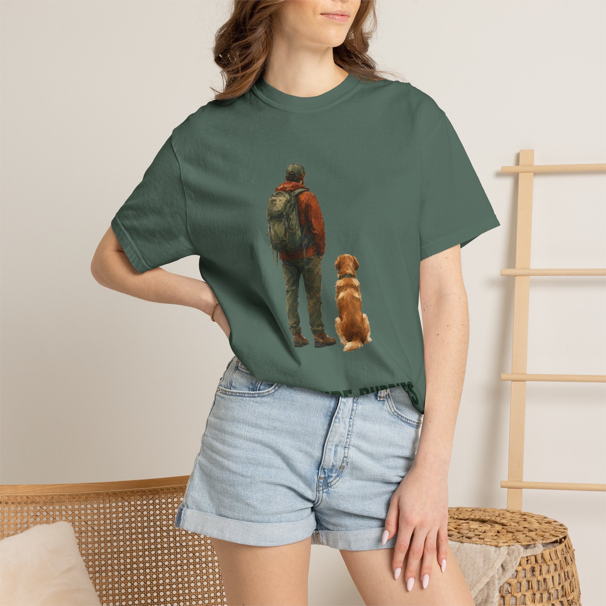 Adventure Buddies Shirt, Dog and Human Hiking Tee, Matching Dog Owner Gift, Painterly Outdoor Sweatshirt