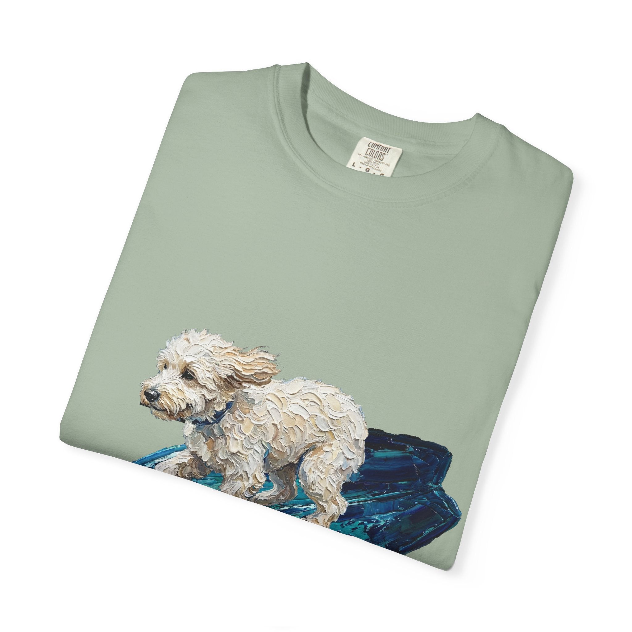 Surfing Dog Shirt, Painterly Surf Dog Tee, Beach Coastal Dog Lover Gift, Summer Ocean Dog Mom Sweatshirt