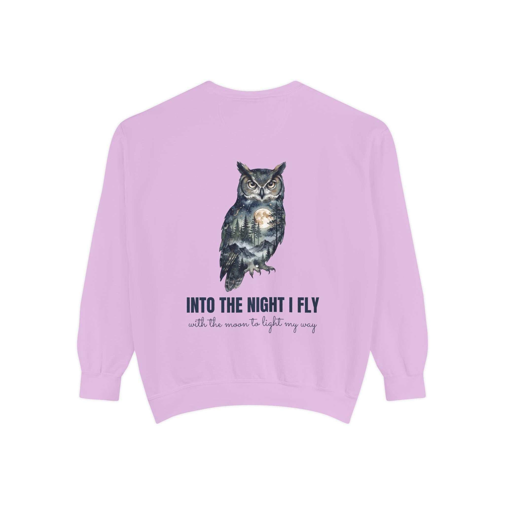 Into the Night I Fly Shirt, Owl Double Exposure Tee, Starlit Forest Nature Lover Gift, Woodland Wildlife Sweatshirt