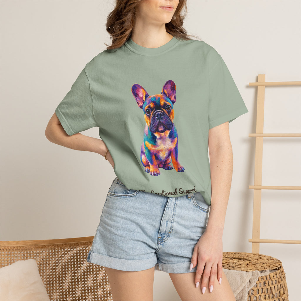 French Bulldog Shirt, My Emotional Support Human Is Offline Tee, Funny Frenchie Dog Mom Gift, Painterly Dog Lover Sweatshirt