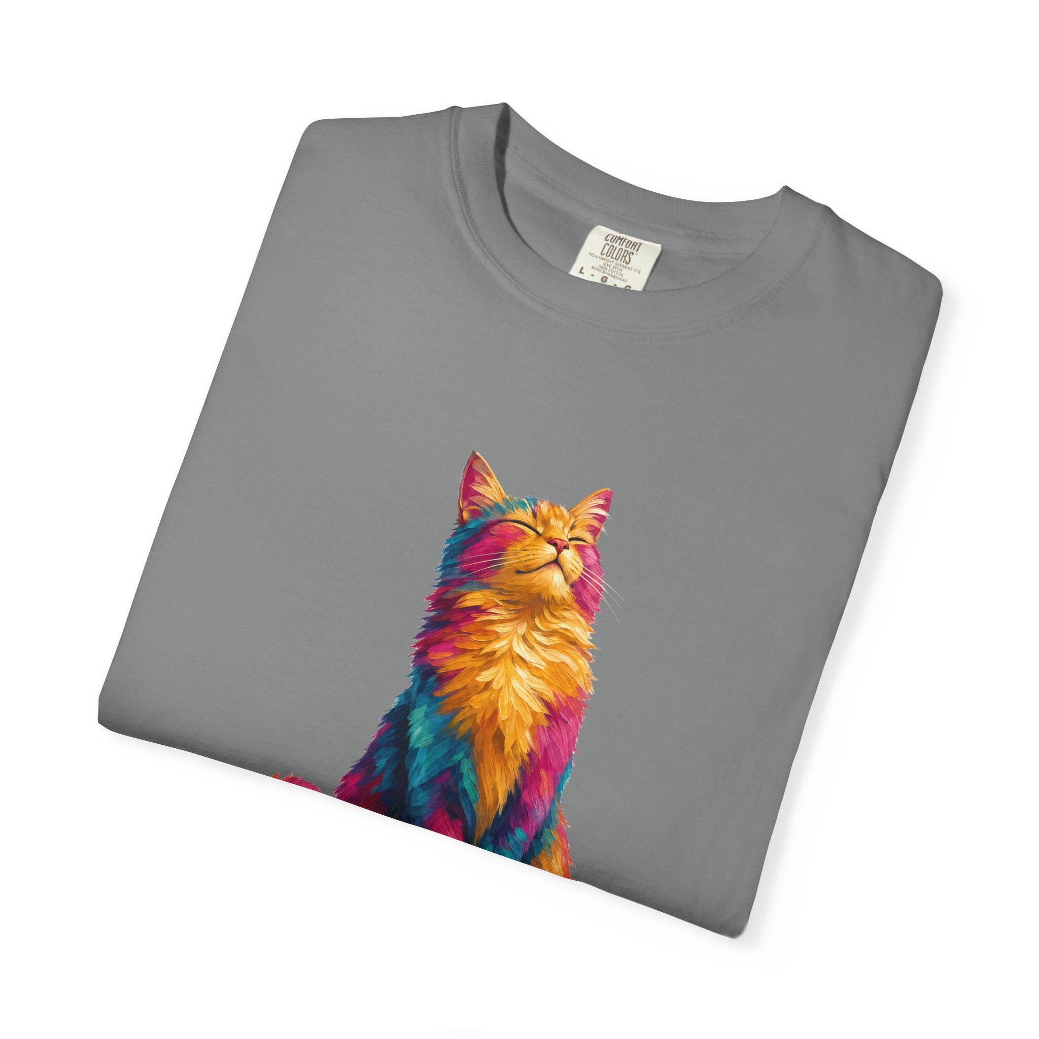 Cat Mom Shirt, Vibrant Painterly Cat Tee, Bold Cat Lover Gift, Colorful Cat Owner Sweatshirt