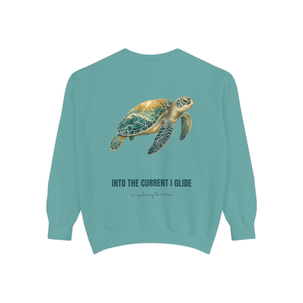 Into the Current I Glide Shirt, Sea Turtle Double Exposure Tee, Ocean Lover Marine Life Gift, Beach Nautical Sweatshirt