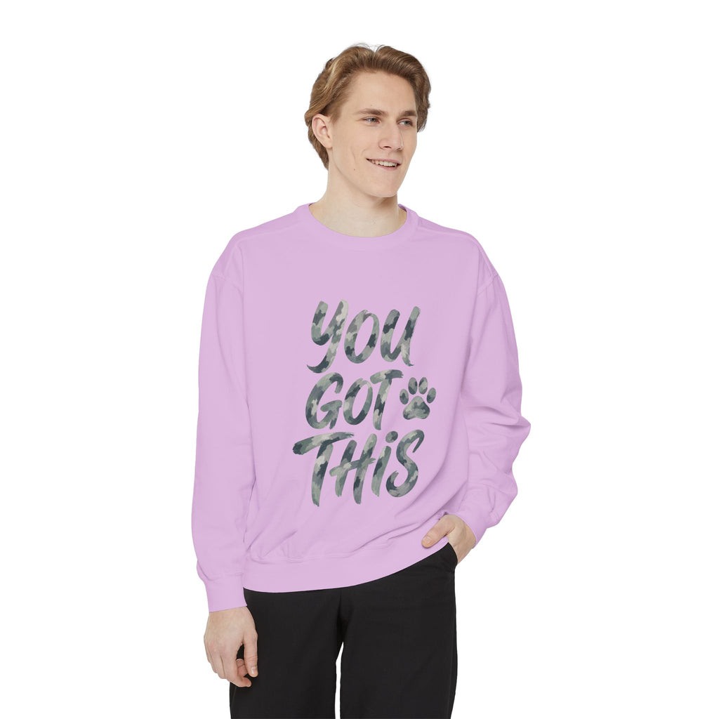 You Got This Shirt, Camo Motivational Tee, Encouragement Mental Health Gift, Positive Vibes Paw Print Sweatshirt