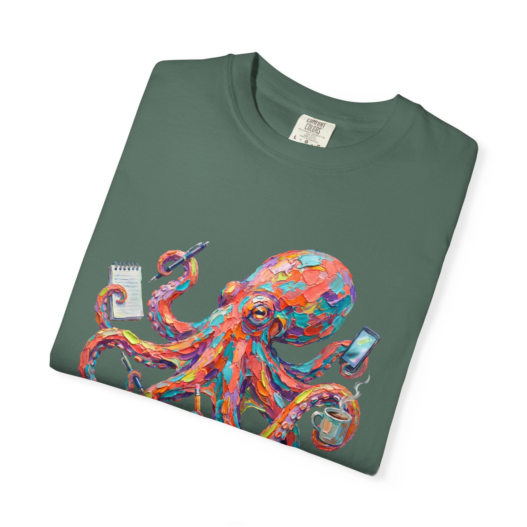 PhD in Multitasking Shirt, Funny Octopus Tee, Busy Mom Boss Gift, Painterly Ocean Humor Sweatshirt