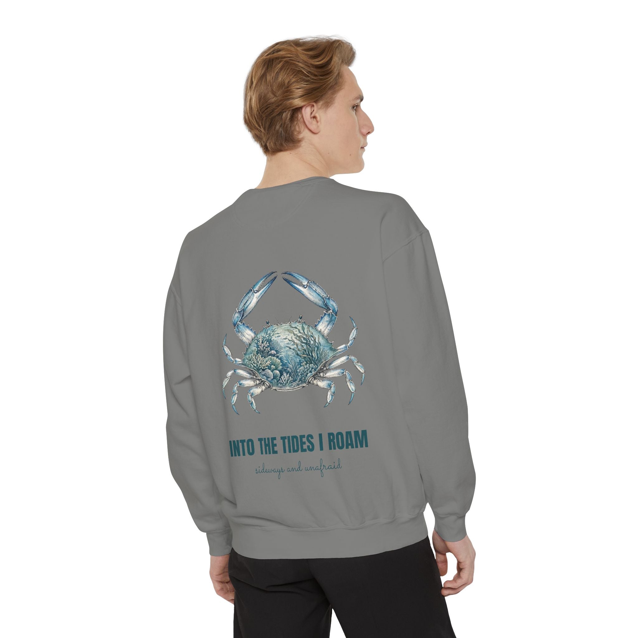 Into the Tides I Roam Shirt, Blue Crab Double Exposure Tee, Ocean Beach Coastal Lover Gift, Nautical Sea Life Sweatshirt