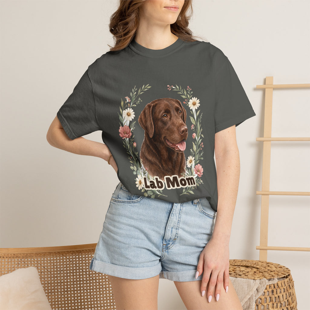 Chocolate Lab Mom Shirt, Labrador Mom Tee, Dog Mom Gift, Wildflower Dog Lover Sweatshirt, Cute Dog Owner Gift