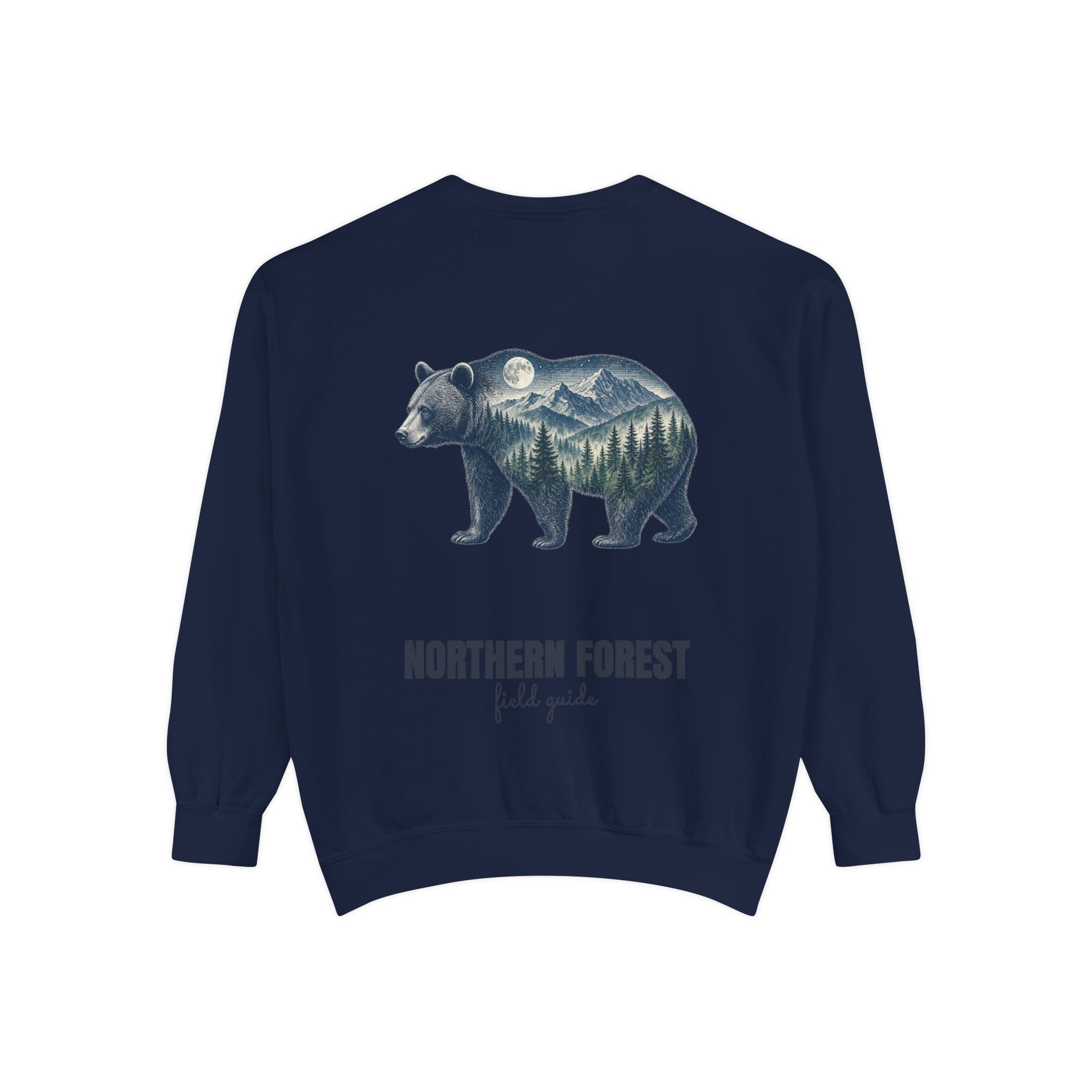 Northern Forest Field Guide Shirt, Black Bear Double Exposure Tee, Woodland Wildlife Camping Gift, Nature Lover Sweatshirt