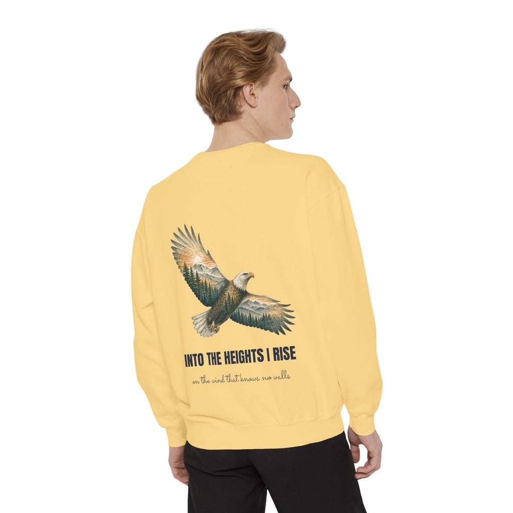 Into the Heights I Rise Shirt, Eagle Double Exposure Tee, Mountain Wilderness Adventure Gift, Woodland Nature Sweatshirt