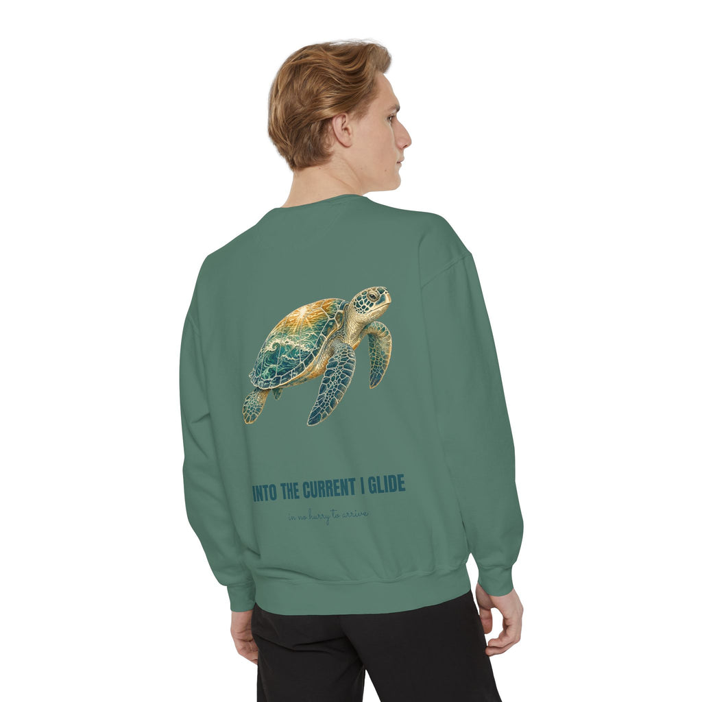 Into the Current I Glide Shirt, Sea Turtle Double Exposure Tee, Ocean Lover Marine Life Gift, Beach Nautical Sweatshirt