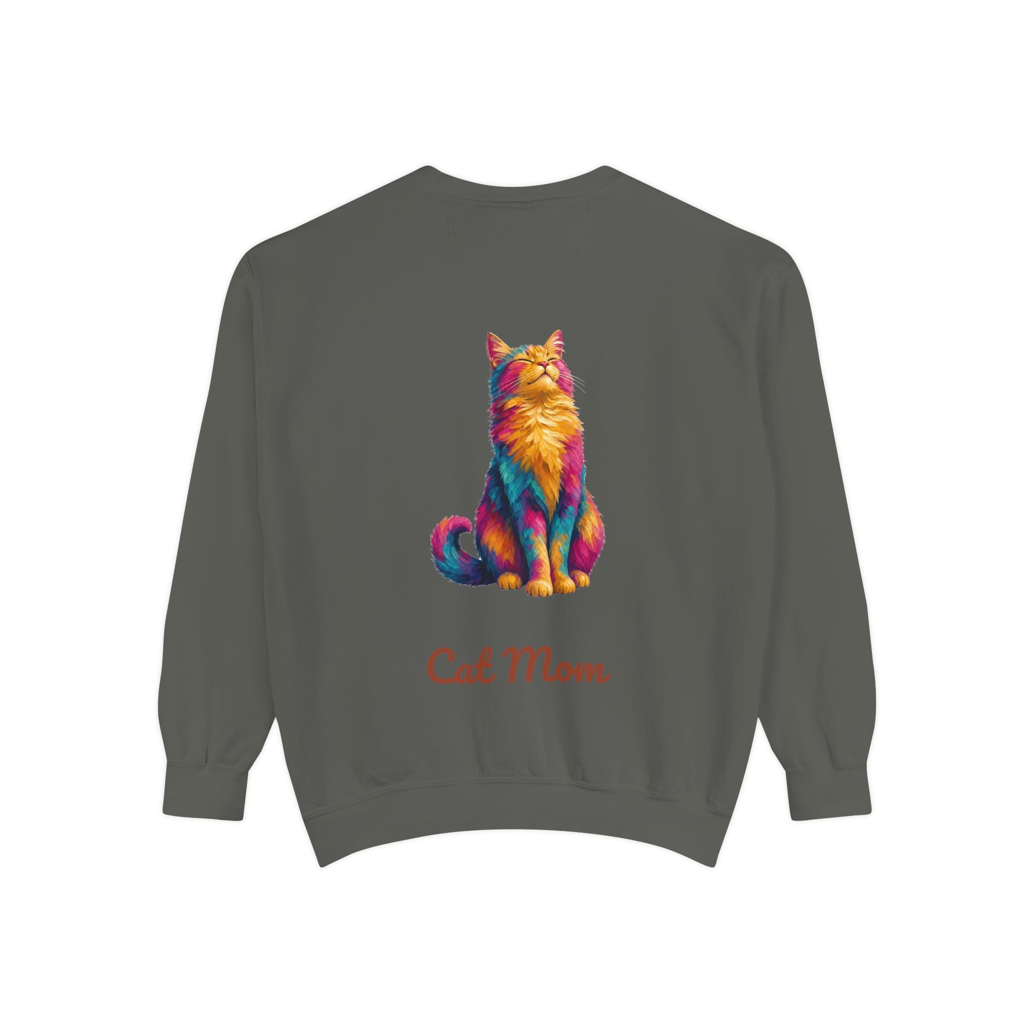 Cat Mom Shirt, Vibrant Painterly Cat Tee, Bold Cat Lover Gift, Colorful Cat Owner Sweatshirt