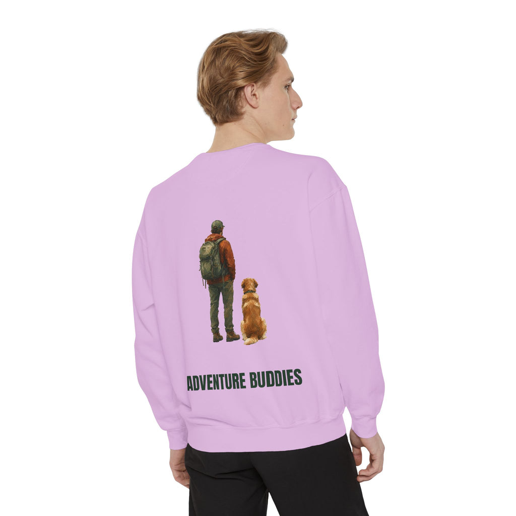 Adventure Buddies Shirt, Dog and Human Hiking Tee, Matching Dog Owner Gift, Painterly Outdoor Sweatshirt