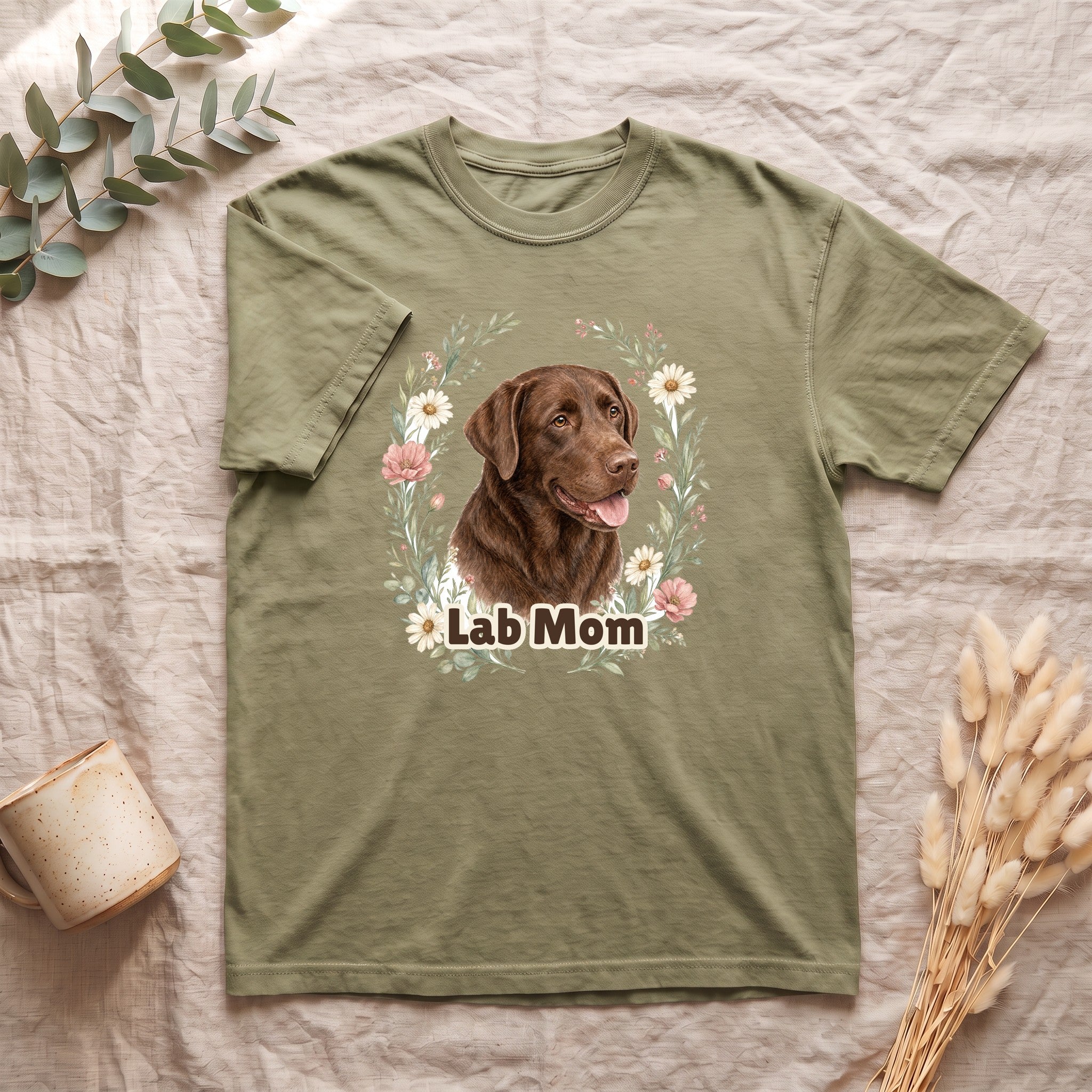 Chocolate Lab Mom Shirt, Labrador Mom Tee, Dog Mom Gift, Wildflower Dog Lover Sweatshirt, Cute Dog Owner Gift