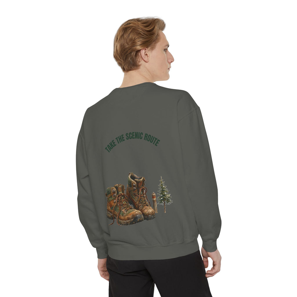 Take the Scenic Route Shirt, Hiking Trail Tee, Outdoor Adventure Nature Gift, Painterly Mountain Sweatshirt