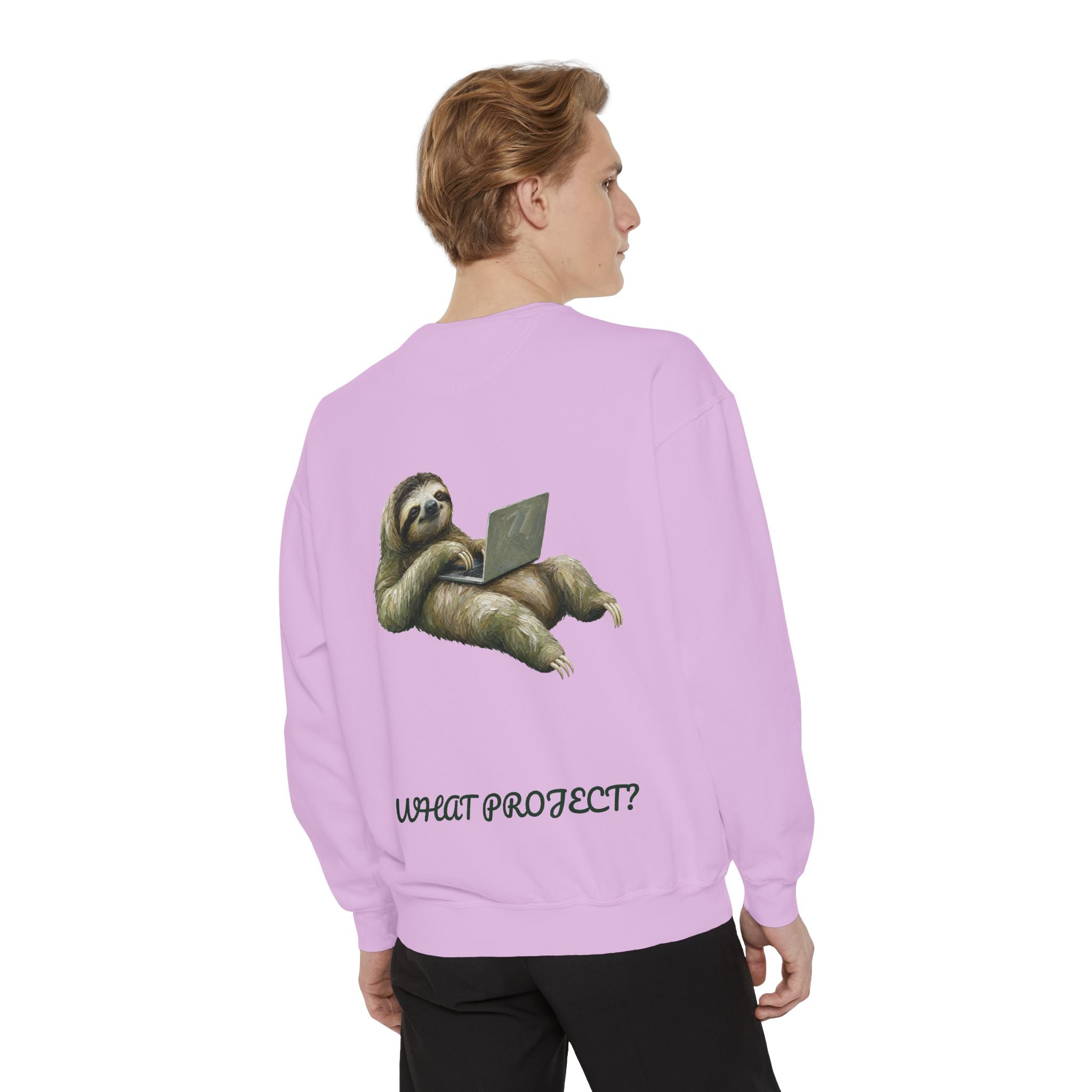 Sloth With Laptop Shirt, What Project Funny Tee, Lazy Work From Home Gift, Painterly Sloth Sweatshirt