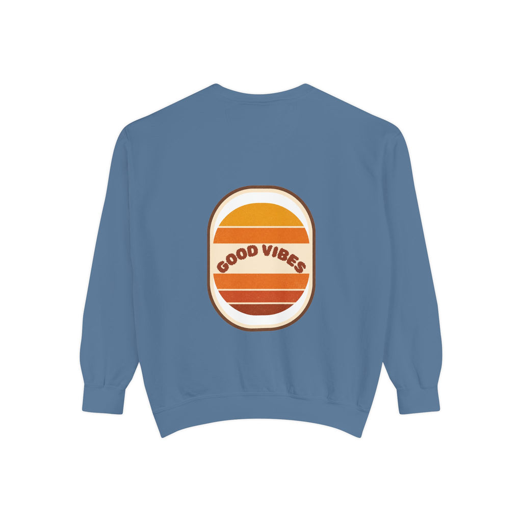Good Vibes Retro Sunset Shirt, 70s Aesthetic Tee, Vintage Sunset Stripes Gift, Groovy Summer Sweatshirt