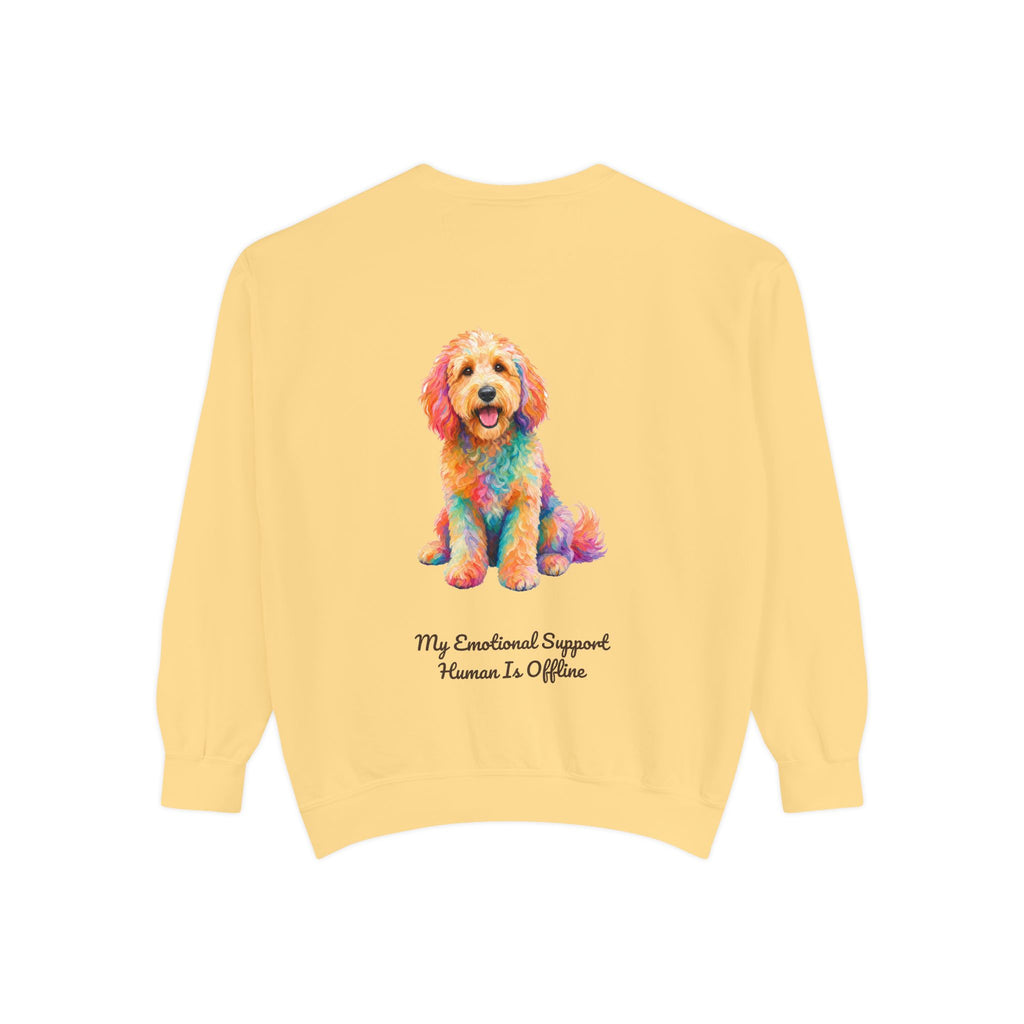 Goldendoodle Shirt, My Emotional Support Human Is Offline Tee, Funny Doodle Dog Mom Gift, Painterly Dog Lover Sweatshirt