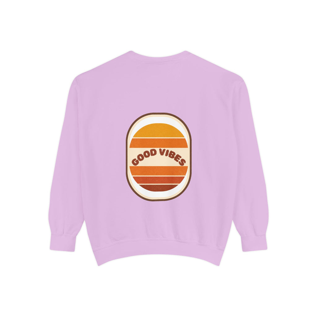 Good Vibes Retro Sunset Shirt, 70s Aesthetic Tee, Vintage Sunset Stripes Gift, Groovy Summer Sweatshirt