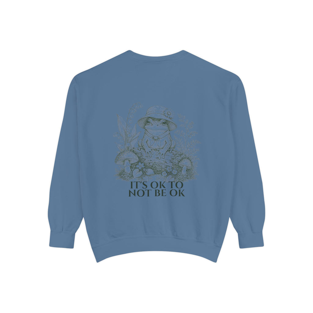 It's OK To Not Be OK Shirt, Cute Frog Mental Health Tee, Awareness Gift, Kawaii Frog Sweatshirt
